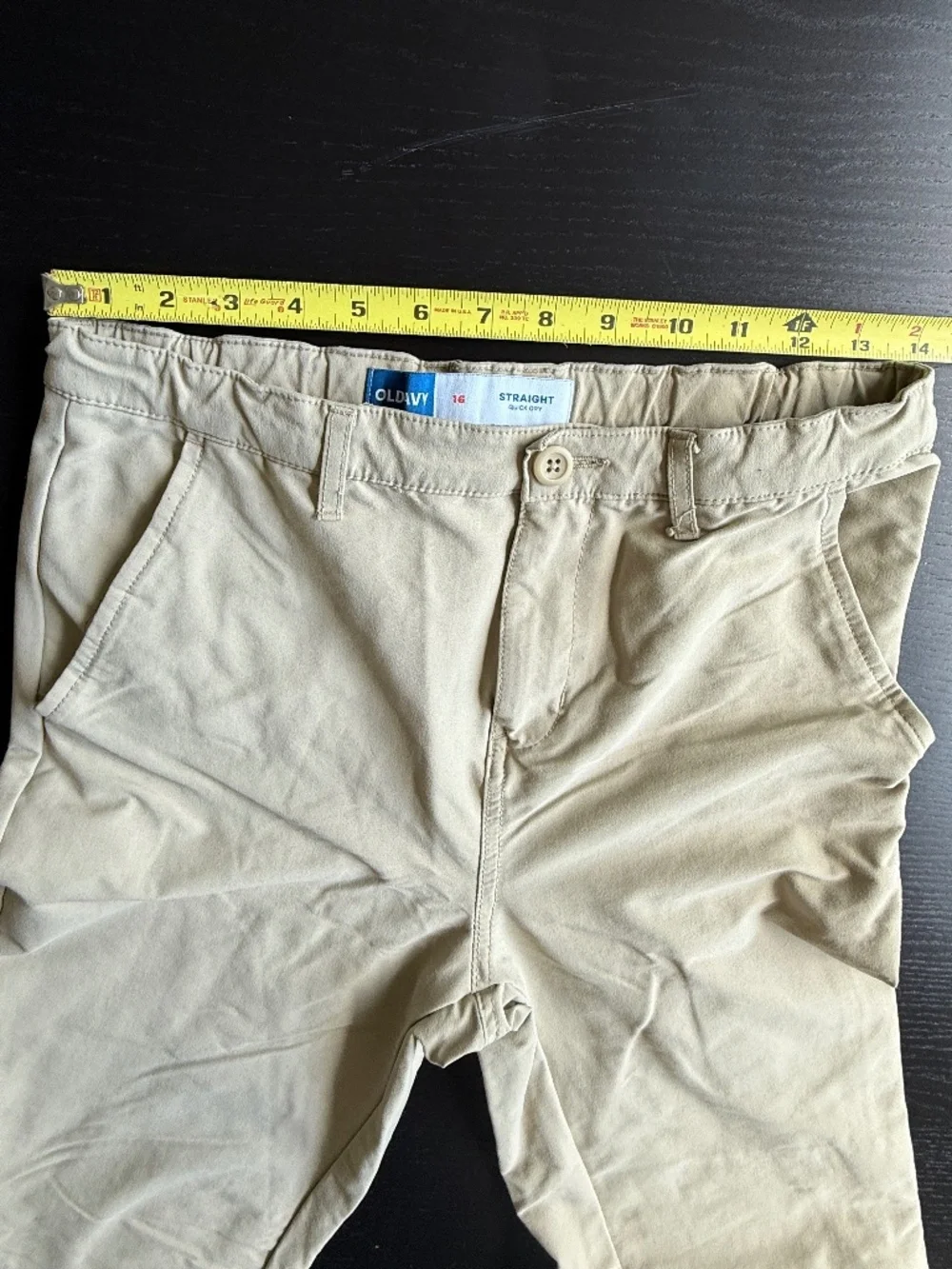 Bundle of 7 Old Navy Boys Uniform Khaki Pants Size 16 Straight Quick Dry School